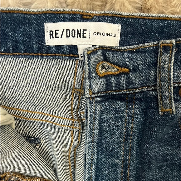 Redone Jeans Stovepipe Straight Leg Distressed Jeans Medium Wash 28 - Picture 8 of 11